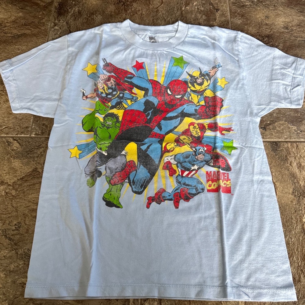 Marvel Comics Superheroes‎ Hulk Captain America Iron Man Graphic T Shirt Kids M